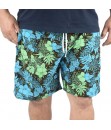 Short Estampado Tactel Elastano Extra Grande Bermuda Flor Céu